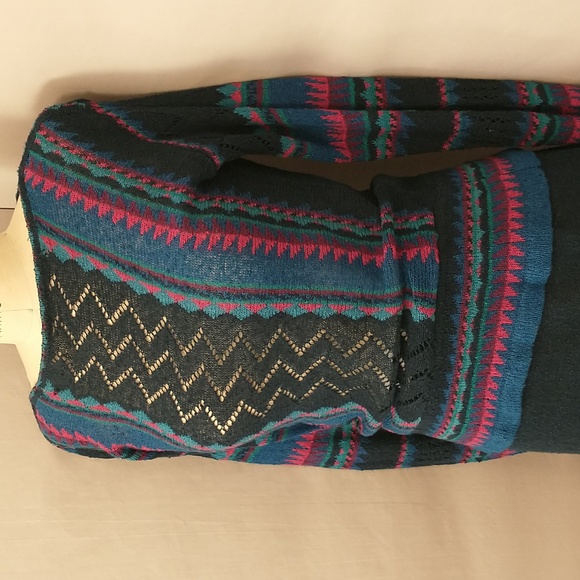 Vintage Knit Skirt Set Dress Semi Sheer Open Cobweb Weave 70s Acrylic by Alberoy - Picture 2 of 12